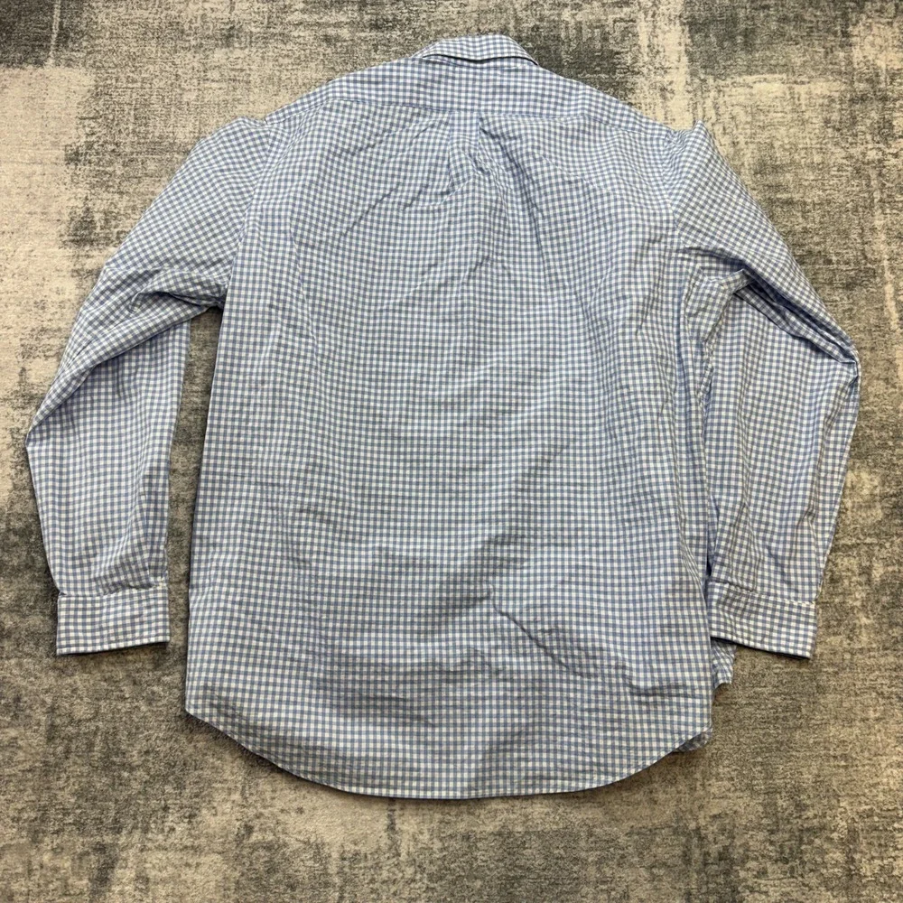 Polo Ralph Lauren Shirt Mens XL Blue White Gingham Check Poplin Preppy Heritage